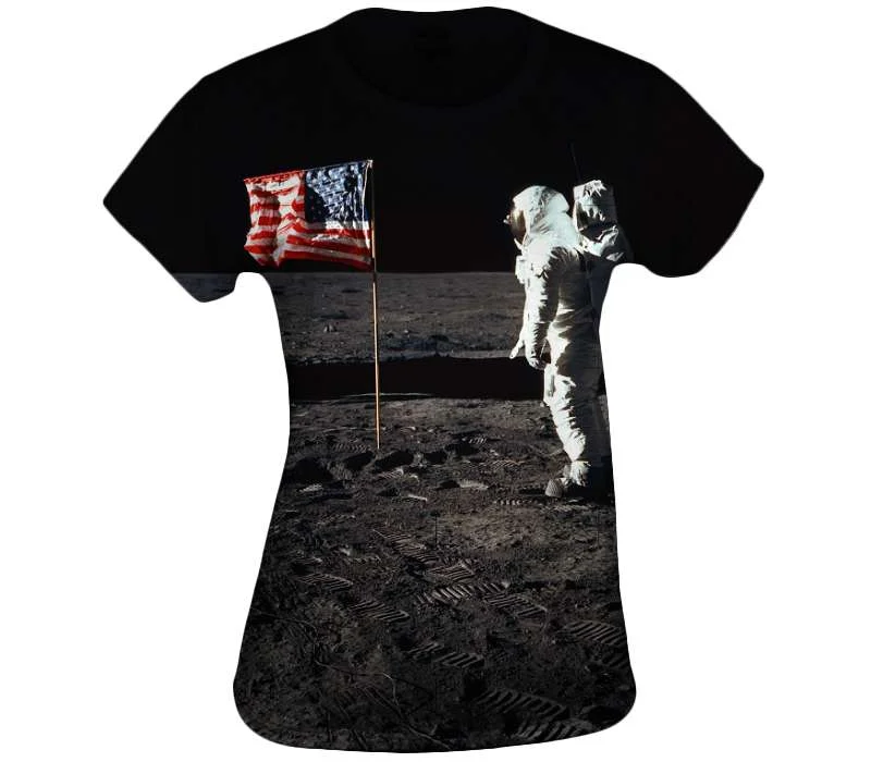  Trendy Women's Buzz Aldrin and the U.S. Flag on the Moon