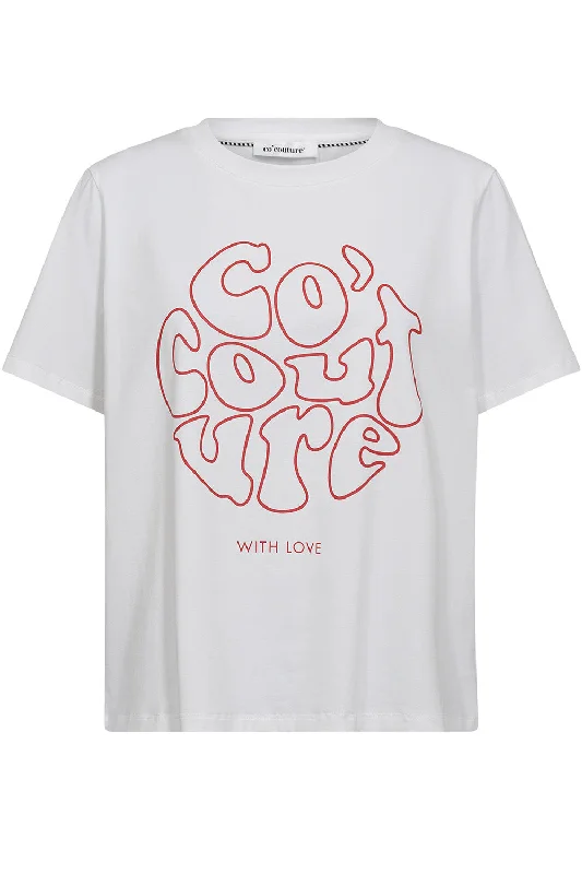  Youthful Women's Anime - inspiredSiara Cocouture Tee 33148 | WhiteBurgundy | T-Shirt fra Co'couture