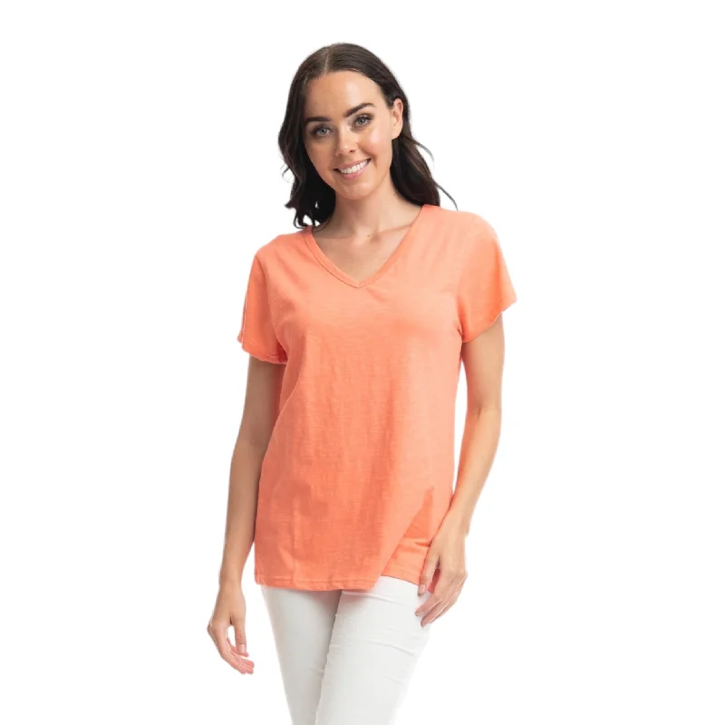  AdventureOrientique V-Neck Cotton Top Coral