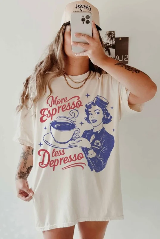  Trendy Women's More Expresso Less Depresso Tee - sold in pink not white