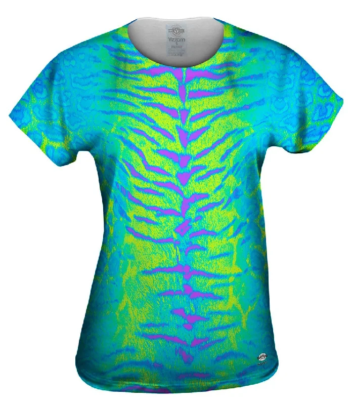  Relaxed Women's Tiger Leopard Skin Blue Purple Green