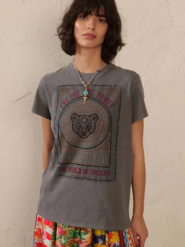  Athletic Women's High - Molly Tiger Charcoal T-Shirt