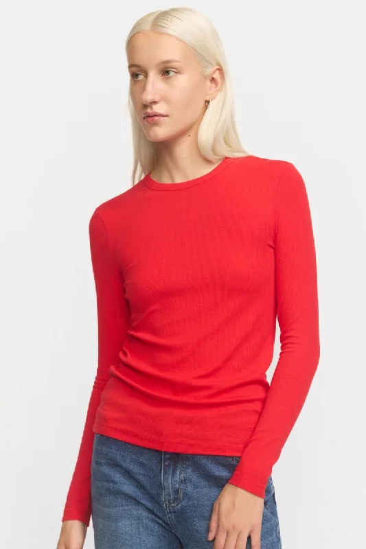  ScandinavianSRFenja O-neck Top SRAW22-300 |  Racing Red | T-shirt fra Soft Rebels