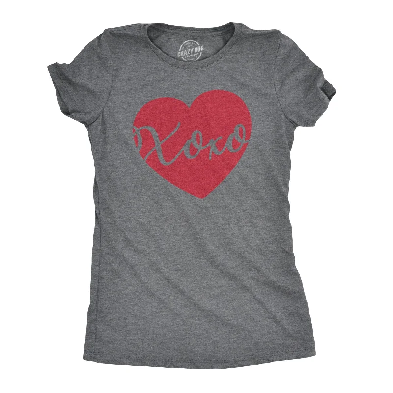  Vintage Women's 1970S XOXO Script Heart Women's T Shirt