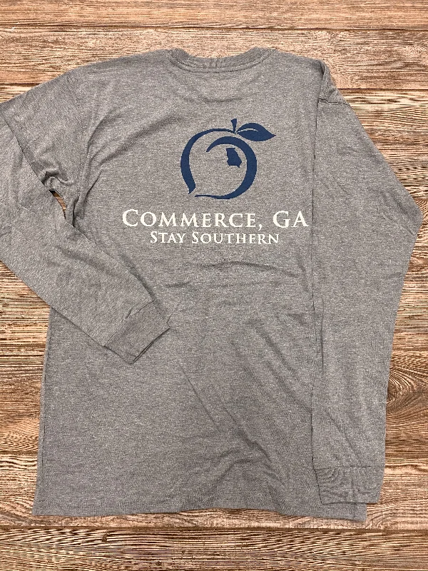  Traditional Women's Peach State Pride Commerce, GA Grey T Shirt