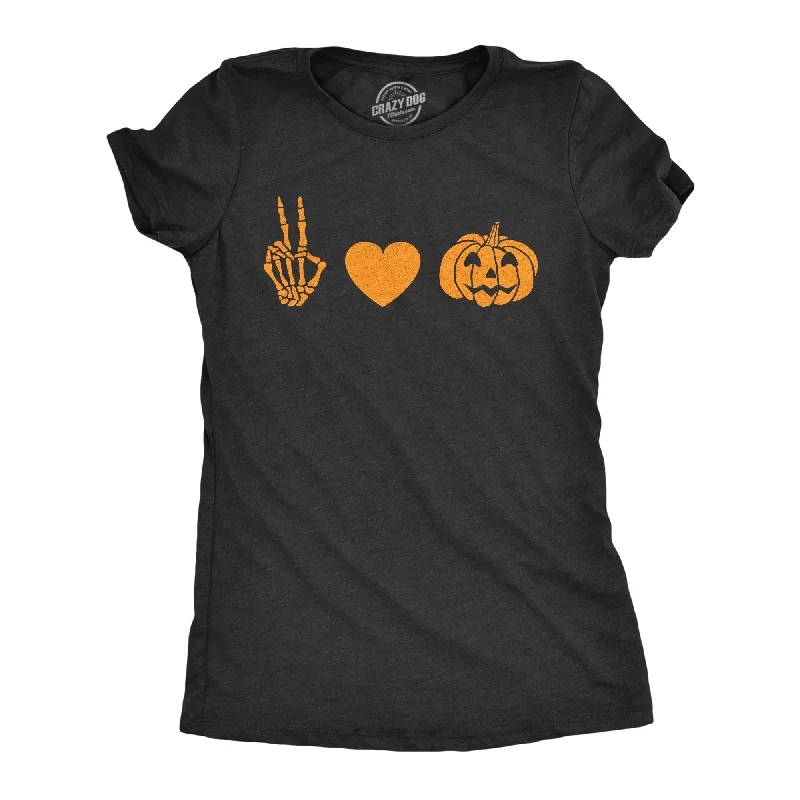  Practical Women's Multi - Peace Love Jack-O-Lantern Women's T Shirt