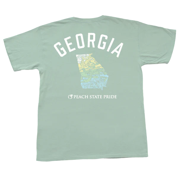  Feminine Women's Soft Peach State Pride Georgia United Aquafoam T Shirt