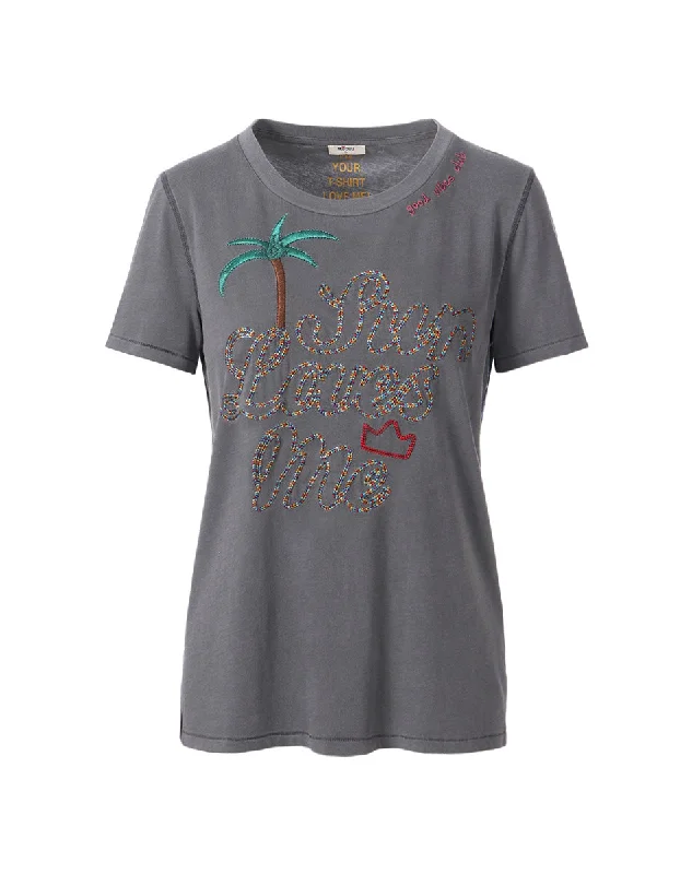  Casual Women's Loose - fittingWillow Palm Charcoal Embroidered