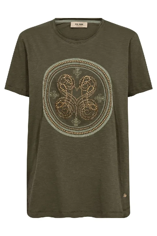  Refined Women's VelvetZano O-SS Embroidery Tee  | Sea Turtle | T-shirt fra Mos Mosh