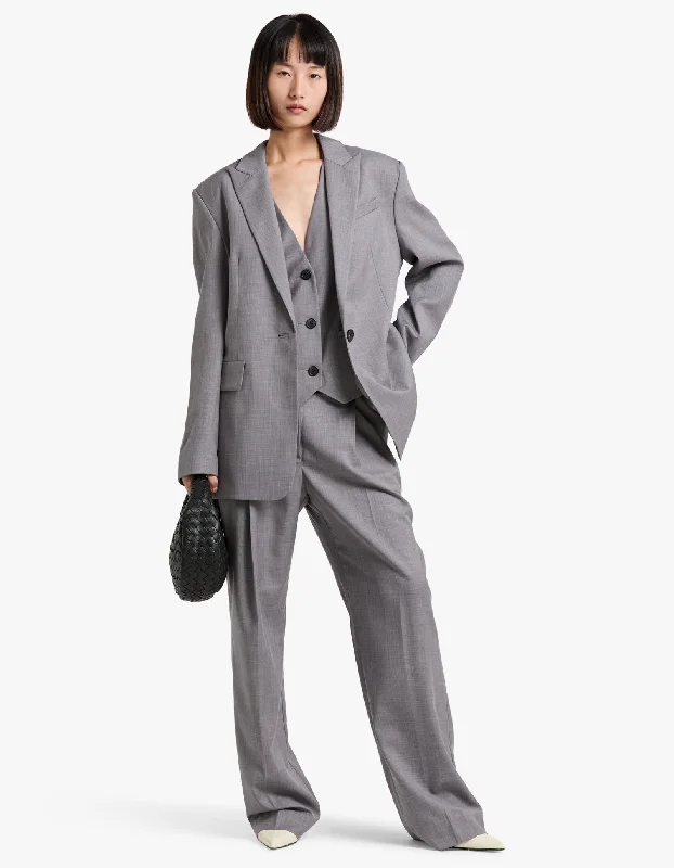  Youthful Women's PopAsher Oversized Tailored Blazer - Steel Grey