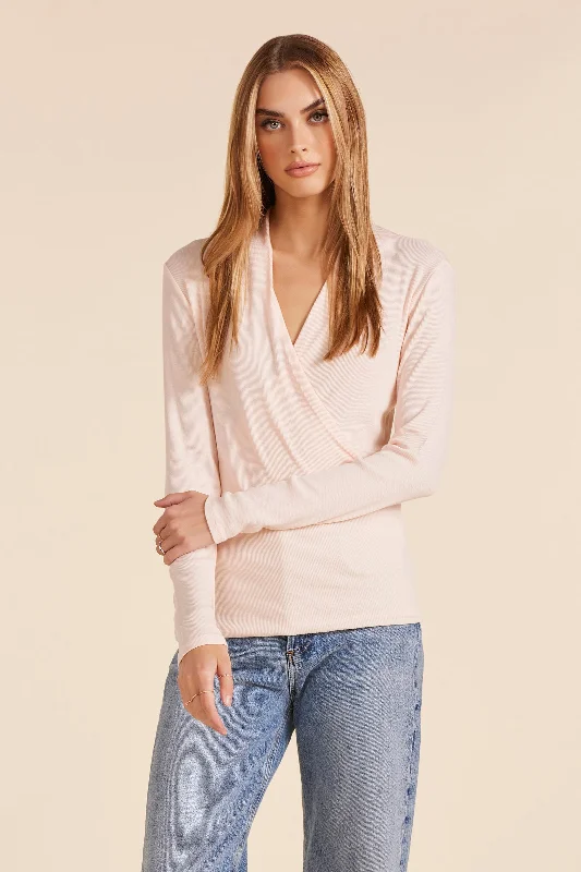  Earthy Women's LONG SLEEVE SURPLICE TOP