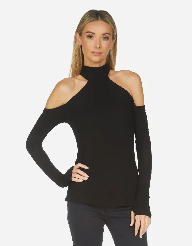  Youthful Women's PopLevon L/S Top w/ Shoulder Cutout