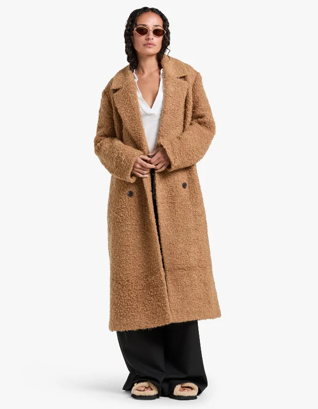  Relaxed Women's Cheyenne Longline Coat - Caramel