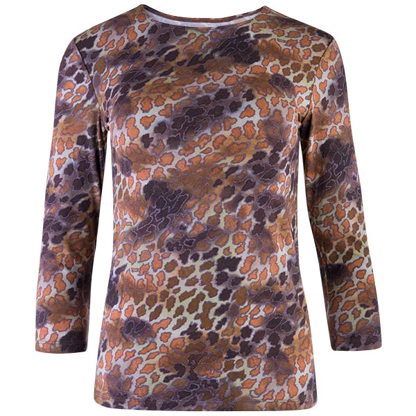  Athletic Women's High - Shaped Knit Tee in Sahara Leopard