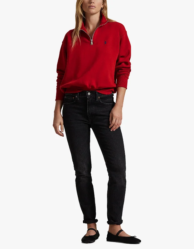  Streetwear Style for Half Zip Long Sleeve Sweatshirt - Madison Red