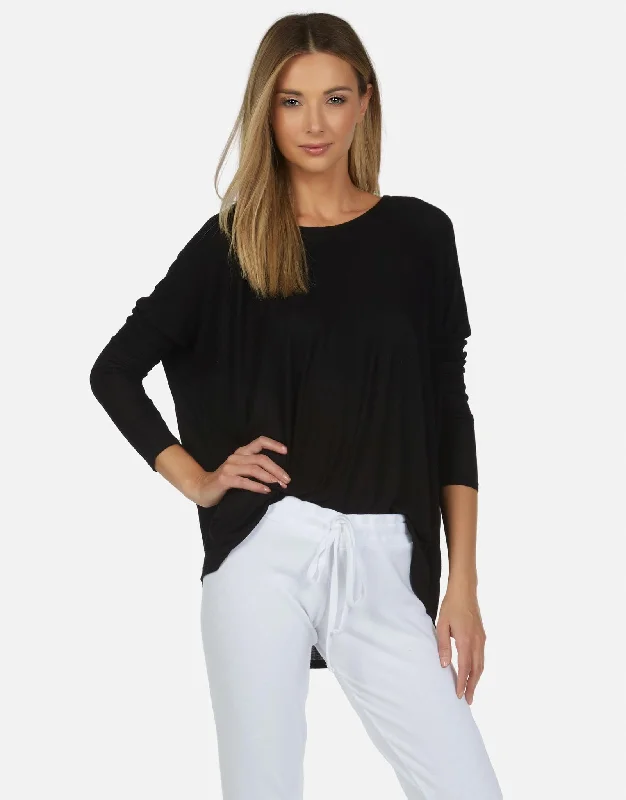  CashmereHunter Core Draped Tee Black