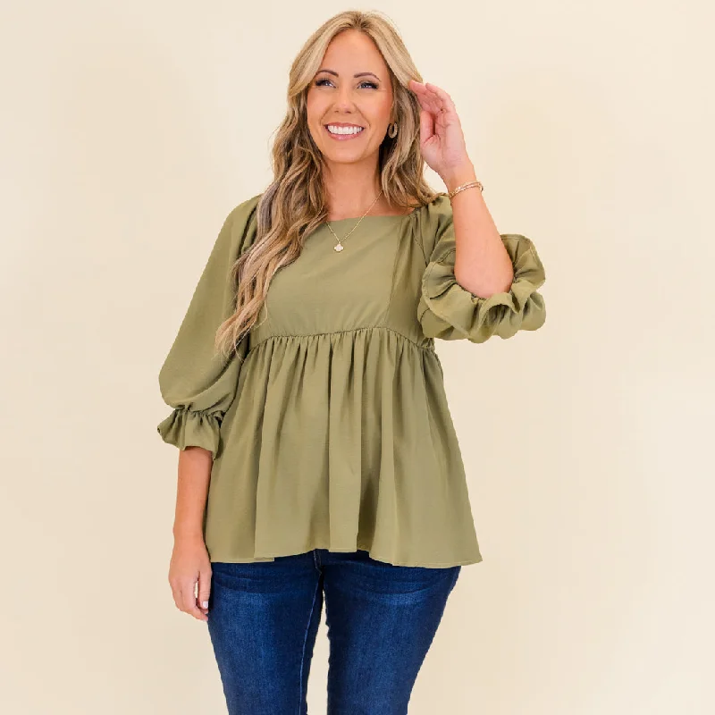  Laid - back Women's StyleCreate Opportunity Top, Olive