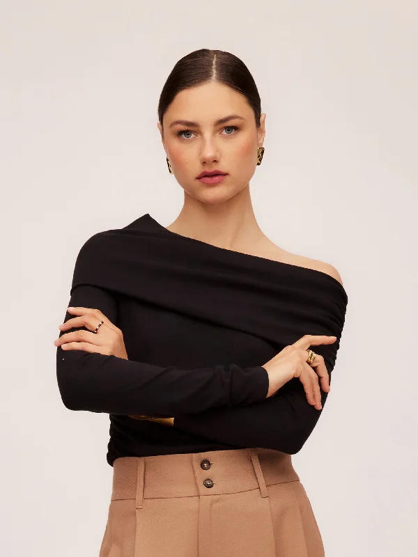  PatchworkAsymmetric One-Shoulder Top