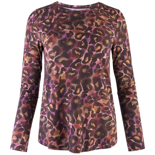  gardeYoke Relaxed Fit Tee in Plum Cheetah