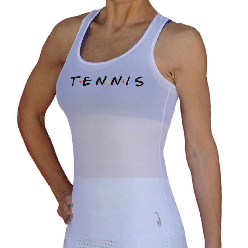  Modern Women's TechClear Mesh T.E.N.N.I.S Friends Tank