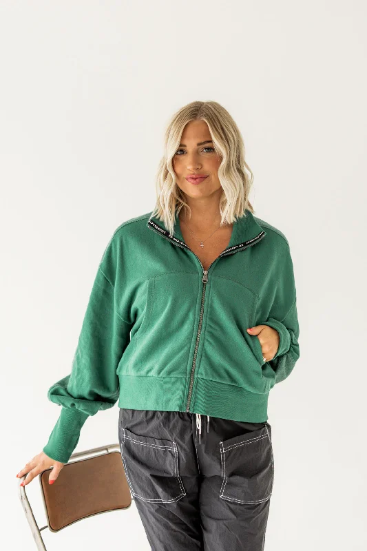  Bold Women's Animal PrintHigh Jump Zip Up | Heritage Green