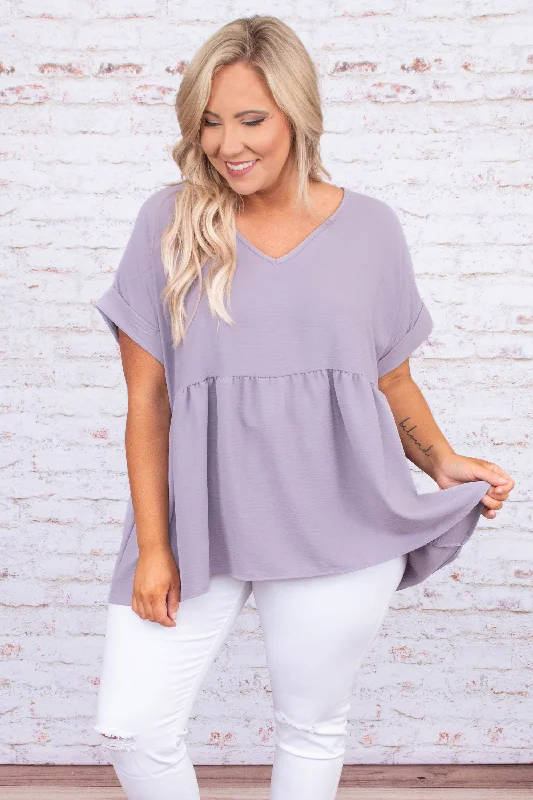  Traditional Women's WoolWide Eyed Gaze Top, Lavender