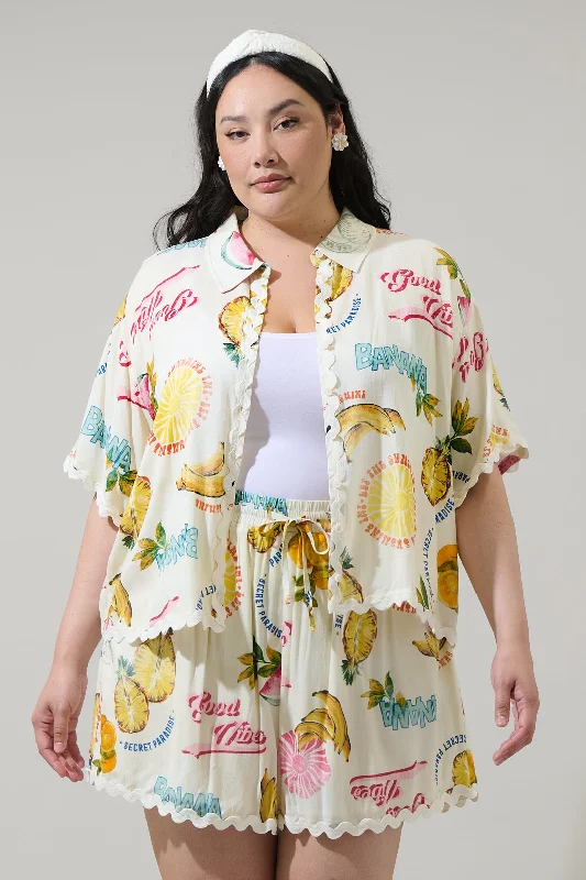  Earthy Women's Hemp - basedZion Paradise Marnie Button Up Shirt Curve