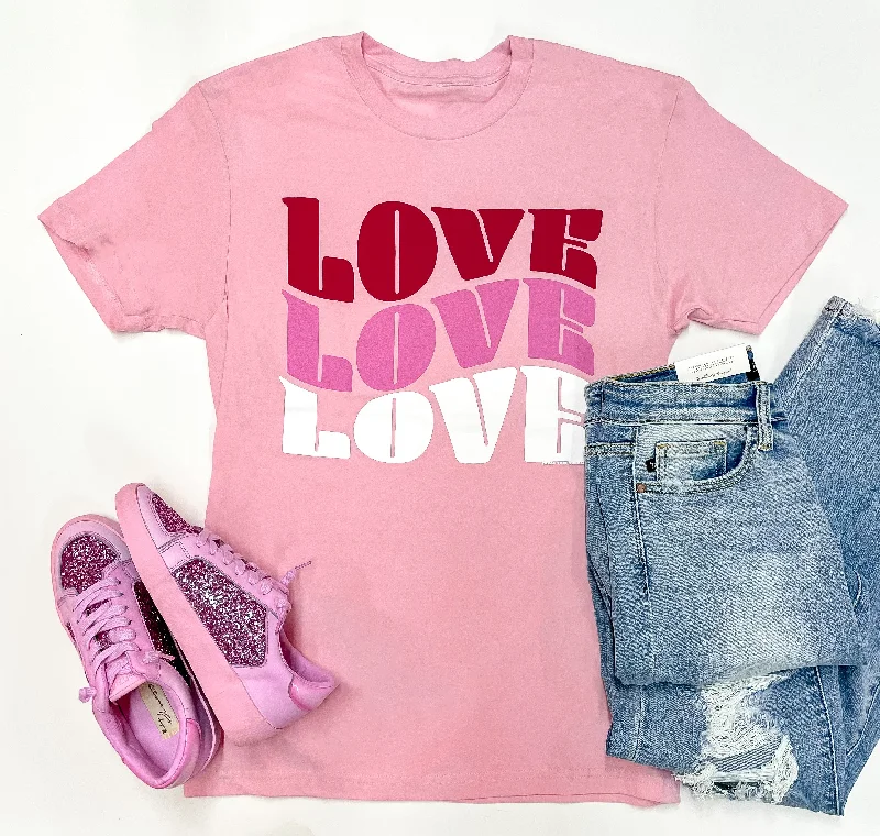  CountryGroovy Love Short Sleeve Graphic Tee in Light Pink