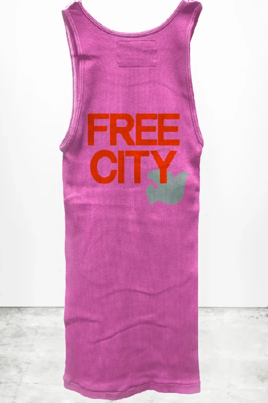  Bold Women's Animal PrintFREECITY Tank- Pink/Pkplt