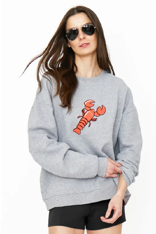  CashmereThe Oversized Lobster Sweatshirt - Heather Grey