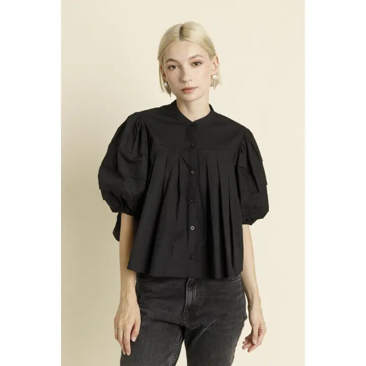  Refined Women's Hand - craftedPLEATED PINTUCK BLOUSE