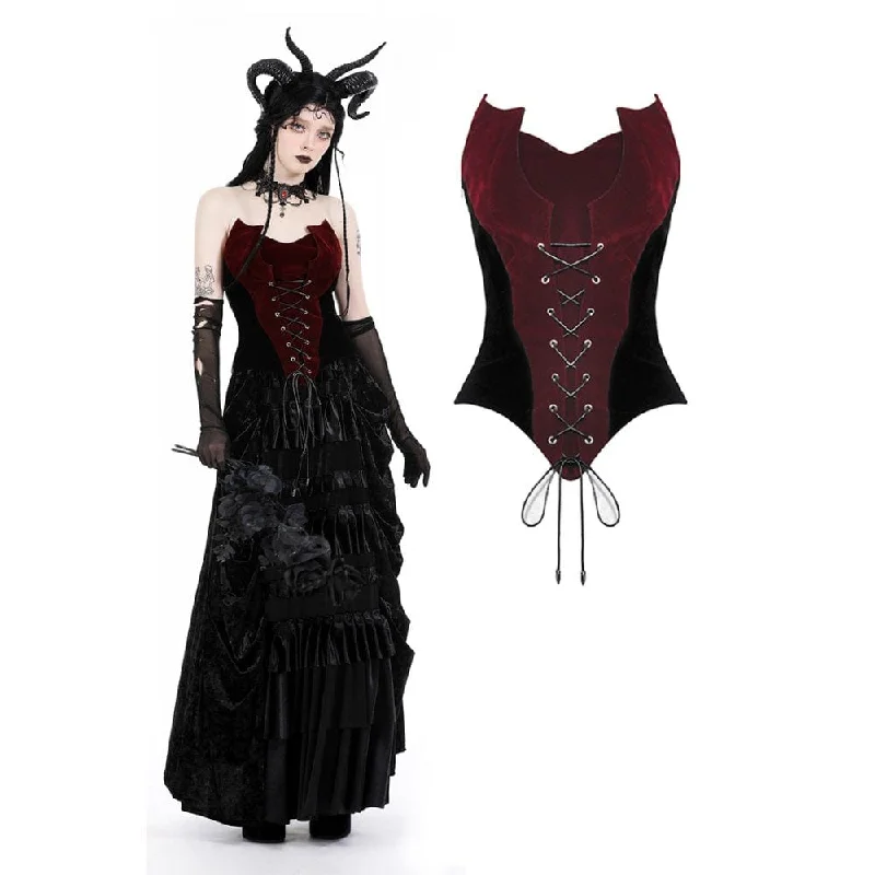  Edgy Women's PunkWomen's Gothic Double Color Bat Overbust Corset