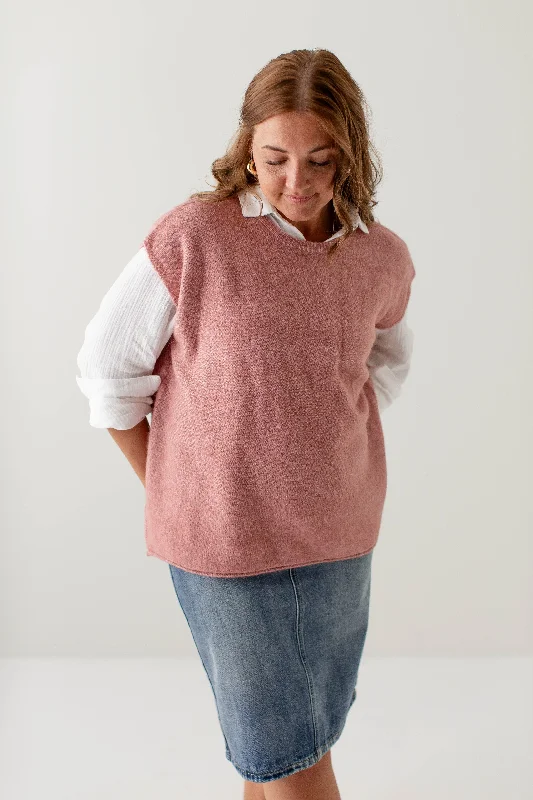  Refined Women's 'Jemima' Sweater Vest in Soft Pink