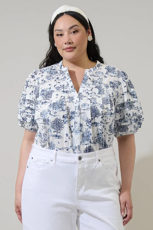  British Gentlewoman StyleRenzo Toile Court Button Down Top Curve