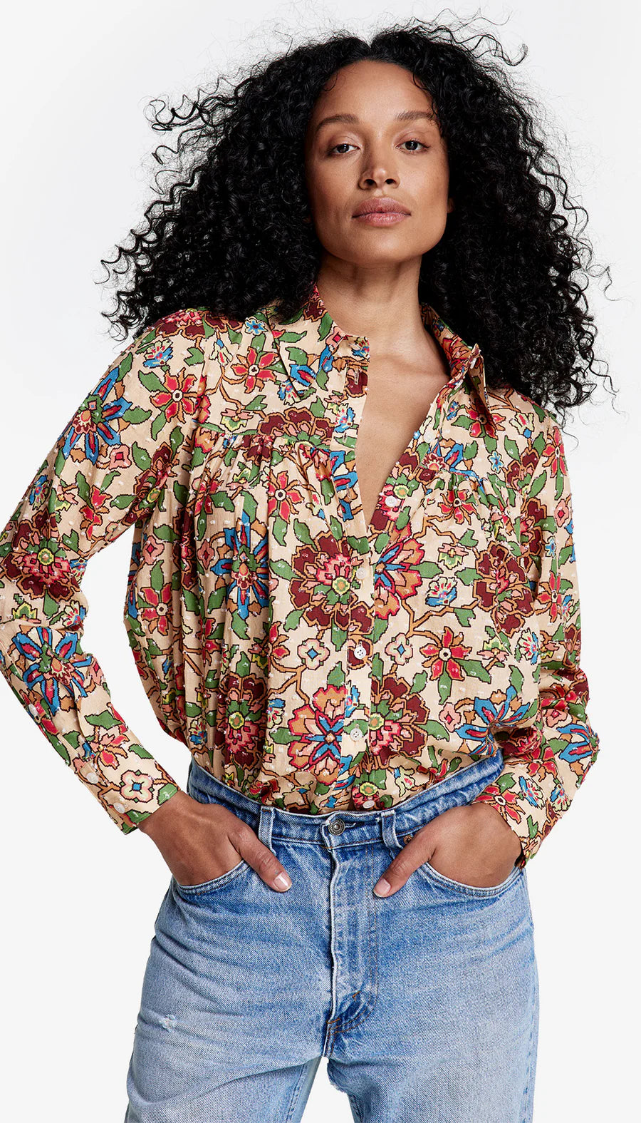  Earthy Women's Hemp - basedSMYTHE CLASSIC SHIRRED BLOUSE