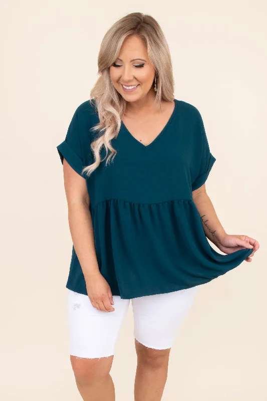  Classic Women's TweedWide Eyed Gaze Top, Teal