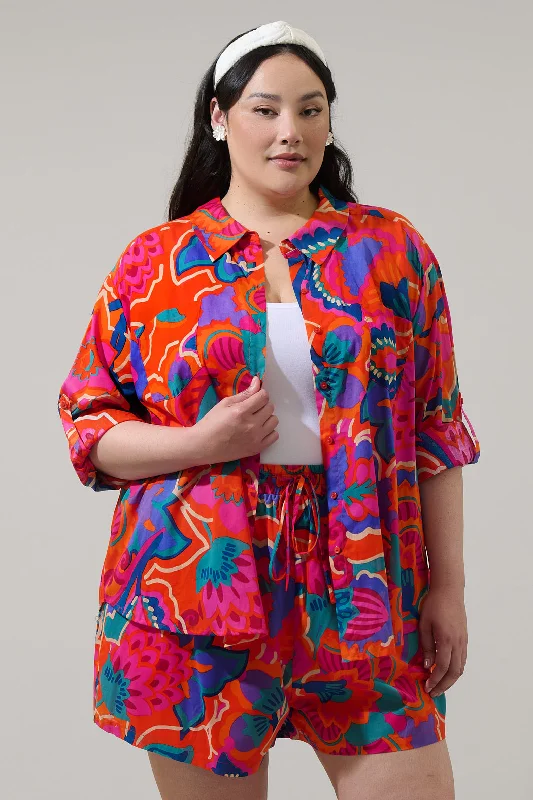  StreetKahlia Tropics Aya Button Down Shirt Curve