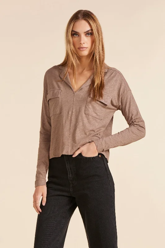  Modern Women's COLLARED LONG SLEEVE TEE