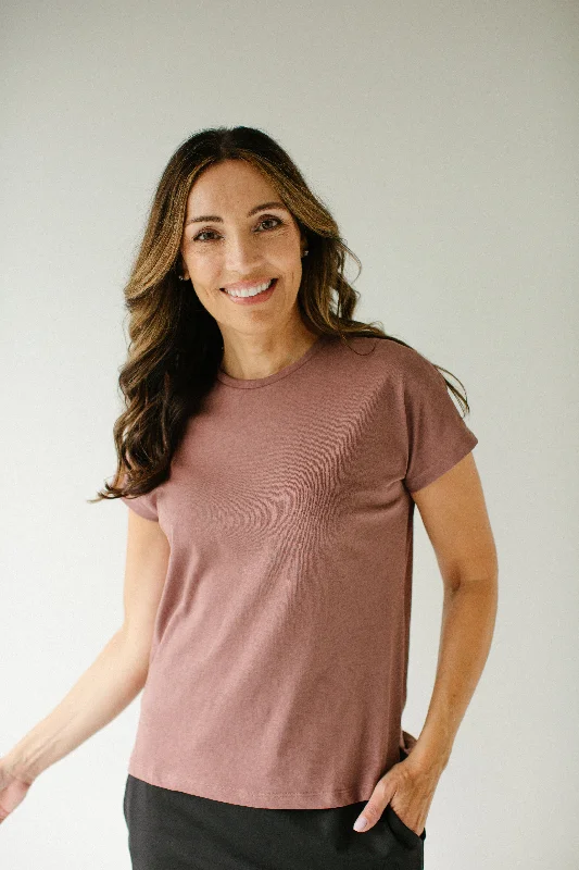  Elegant Women's 'Cole' Slub Knit Cotton Blend Top in Deep Mocha