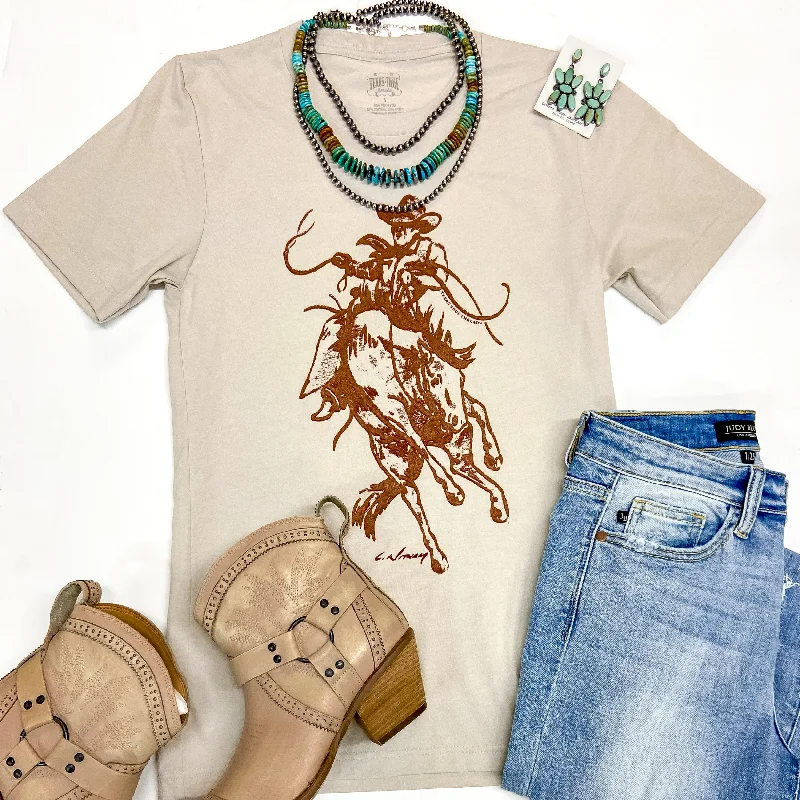  Bohemian Women's FreeWild Willie Short Sleeve Graphic Tee in Beige