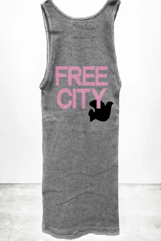  Athletic Women's High - FREECITY Supervintage Tank - Heather Pink