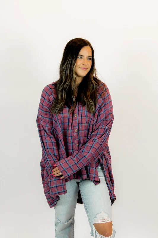  GymWe The Free Cardiff Plaid Top | Purple Combo