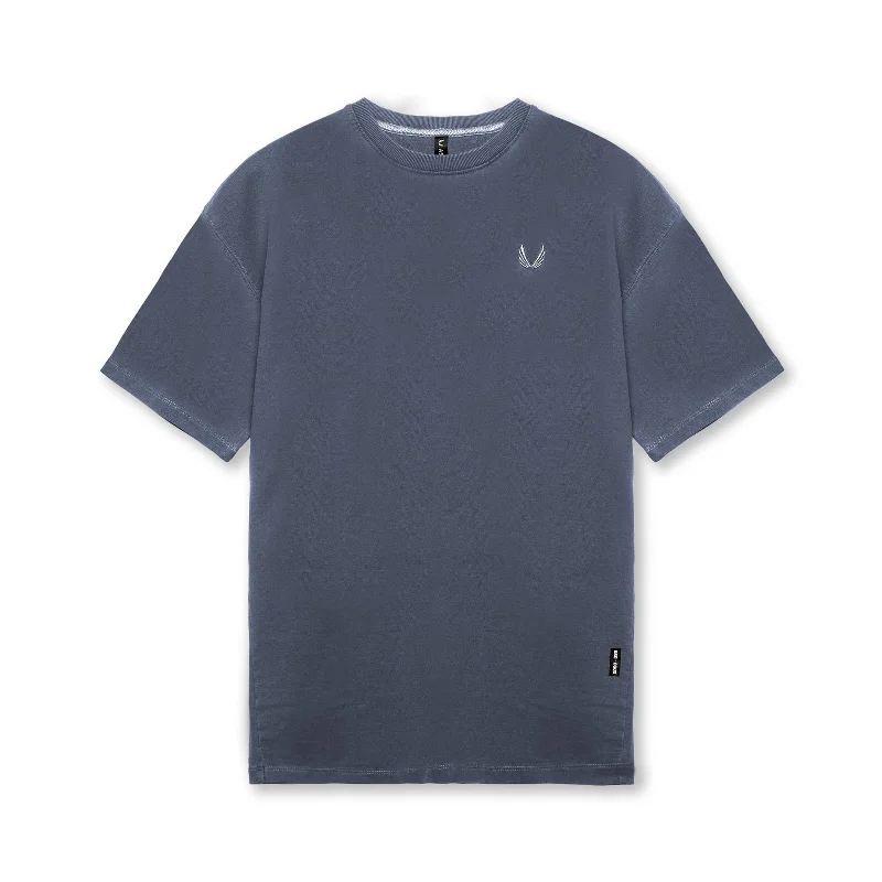 0602. Stone Washed Oversized Tee - Faded Navy