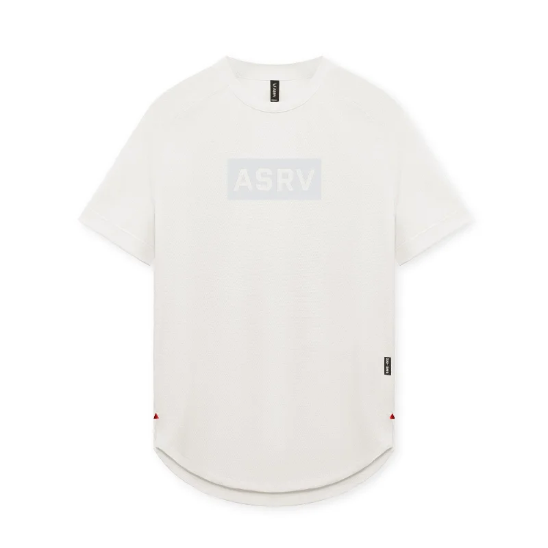 0660. AeroSilver® Established Tee - Stone "Box Logo"