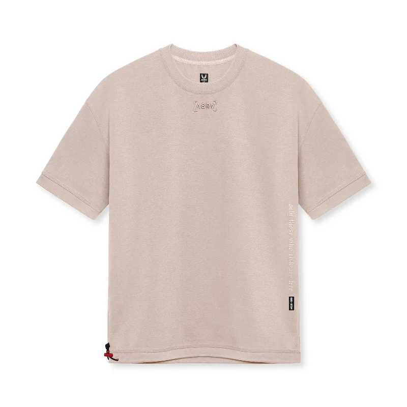 0734. CottonPlus™ Heavyweight Oversized Cinch Tee - Chai