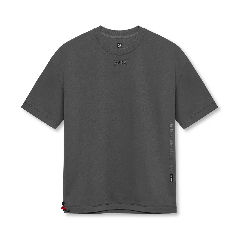 0734. CottonPlus™ Heavyweight Oversized Cinch Tee - Space Grey