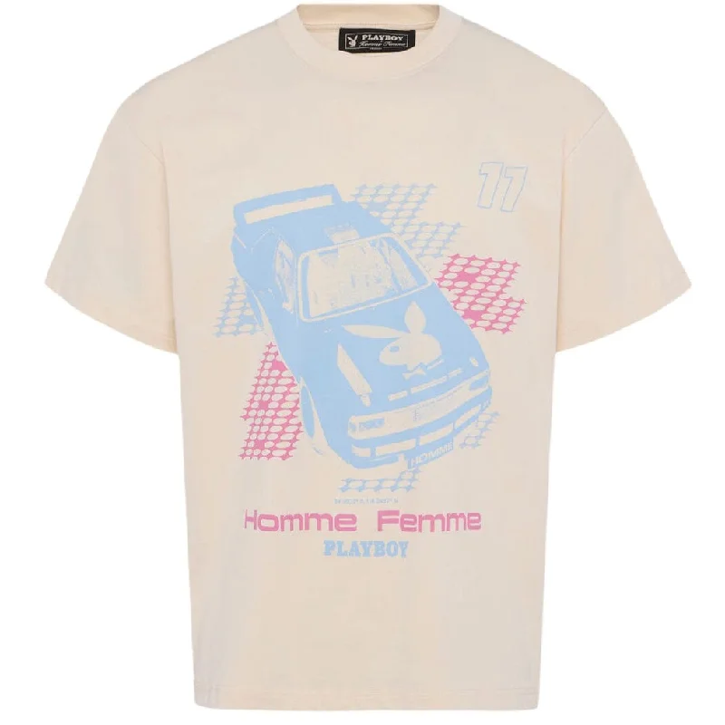 Homme Femme Fast Lane Tee (Cream/Baby Blue) HFPB202419-2