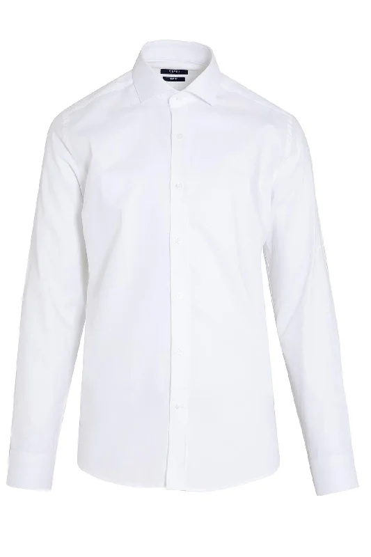 Slim Fit Long Sleeve Patterned Cotton Dress Shirt, White D. 3