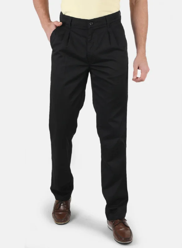 Men Black Regular Fit Trouser