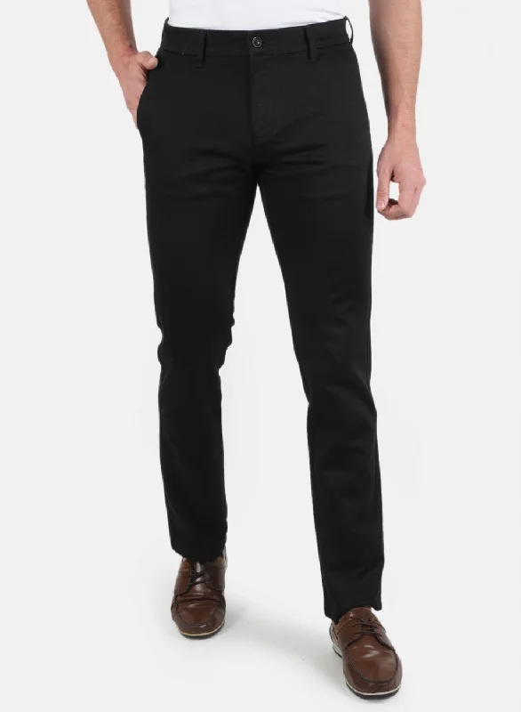 Men Black Regular Fit Trouser